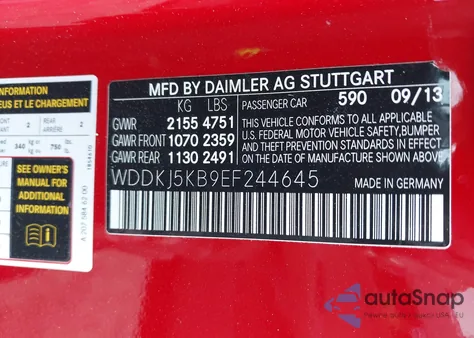 2014 Mercedes-Benz E 350 from USA, damaged, VIN WDDKJ5KB9EF244645